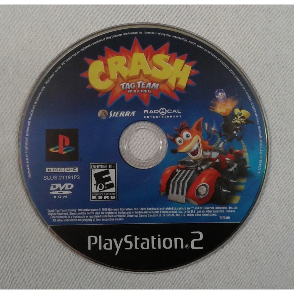 Crash: Tag Team Racing - Sony Playstation (PS2) Video Game - Disc Only - Tested